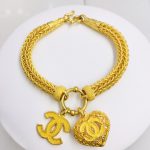 สร้อยข้อมือทอง | 2บาท | แปดเสาโปร่งห้อยหัวใจฉลุ